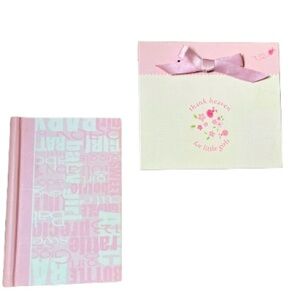 BRAND NEW Newborn Baby Girls Stationary Bundle Photo Album and Notebook